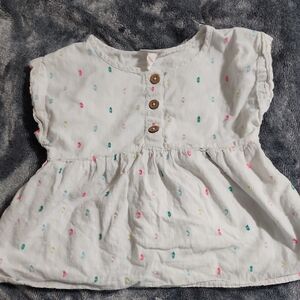 Cat & Jack White Blouse with Colorful Dots